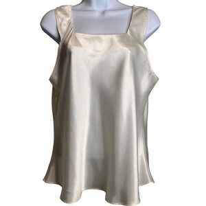 Vintage Cinema Etoile Womens Cream Satin Camisole‎ Sz M Coquette Ethereal Fairy